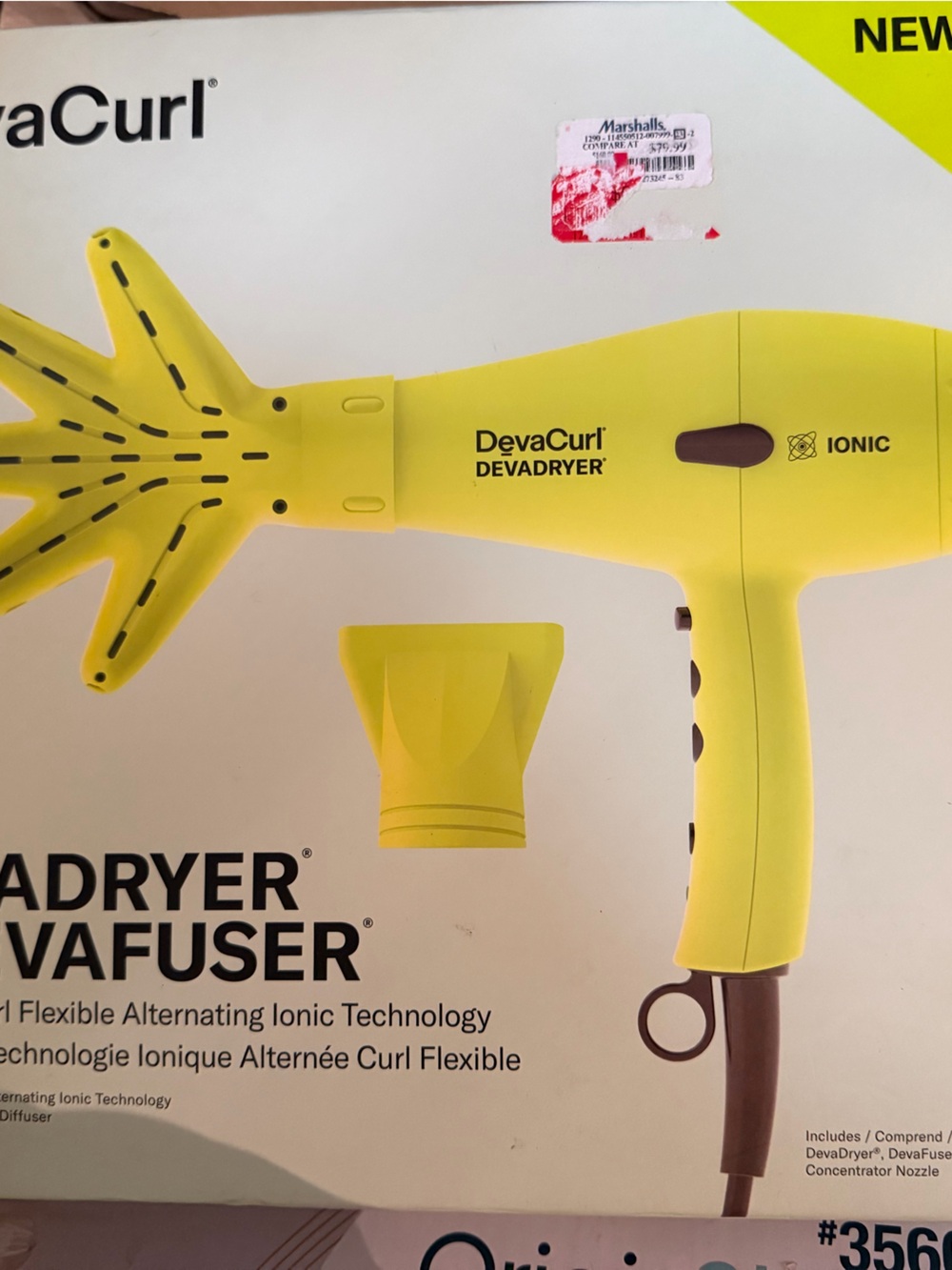 DevaCurl Bright Yellow DevaDryer Ionic Hair Dryer with Diffuser